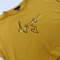 'Do All Things With Love' Heart Mustard Yellow Cropped T-Shirt - Girls 12-13 Years