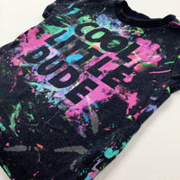 'Cool Little Dude' Paint Splatter Colourful Black T-Shirt - Boys 18-24 Months