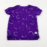 Dinosaurs In Space Purple T-Shirt - Girls 12-18 Months