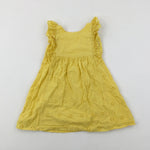 Flowers Yellow Dress - Girls 4-5 Years