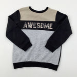 'Awesome' Grey Sweatshirt - Boys 5-6 Years