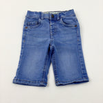 Light Blue Denim Shorts With Adjustable Waist - Boys 2-3 Years