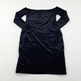 Black Velour Fitted Dress - Girls 12-13 Years