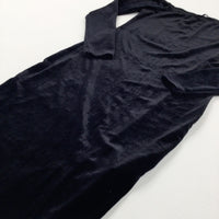 Black Velour Fitted Dress - Girls 12-13 Years