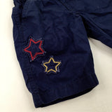 Stars Embroidered Navy Lightweight Shorts - Boys 2-3 Years