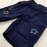 Stars Embroidered Navy Lightweight Shorts - Boys 2-3 Years