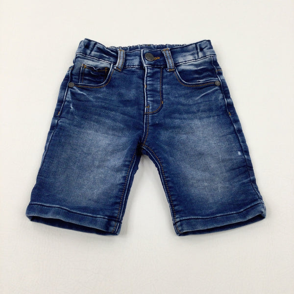 Mid Blue Denim Shorts With Adjustable Waist - Boys 2-3 Years