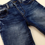 Mid Blue Denim Shorts With Adjustable Waist - Boys 2-3 Years