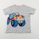 Monster Truck Appliqued Grey T-Shirt - Boys 5-6 Years
