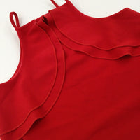 Red With Frills Vest Top - Girls 12-13 Years