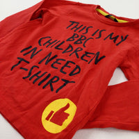 'This Is My..' BBC Children In Need Red Long Sleeve Top - Boys 2-3 Years