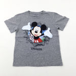 'Disneyland Paris' Mickey Mouse Grey T-Shirt - Boys 5-6 Years