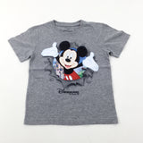 'Disneyland Paris' Mickey Mouse Grey T-Shirt - Boys 5-6 Years