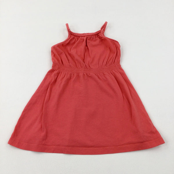 Coral Pink Jersey Dress - Girls 2-3 Years