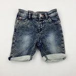 Blue Denim Shorts With Adjustable Waist - Girls 18-24 Months