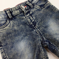 Blue Denim Shorts With Adjustable Waist - Girls 18-24 Months