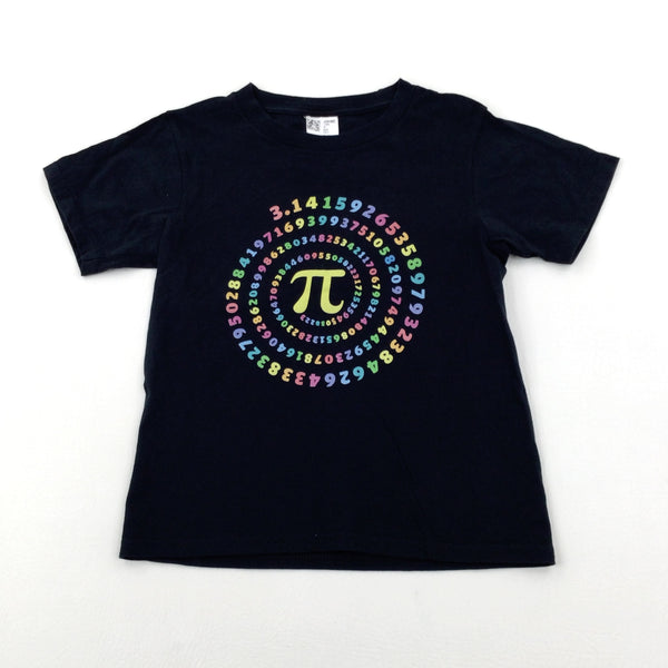 Colourful Mathematic Symbol Black T-Shirt - Boys 5-6 Years