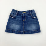 Mid Blue Denim Skirt With Adjustable Waist - Girls 18-24 Months