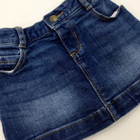 Mid Blue Denim Skirt With Adjustable Waist - Girls 18-24 Months