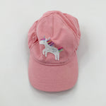 Unicorn Embroidered Pink Sun Cap  - Girls 5-6 Years