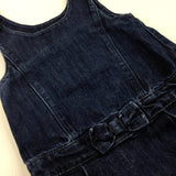 Dark Blue Denim Dungaree Dress - Girls 18-24 Months