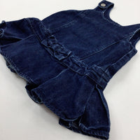 Dark Blue Denim Dungaree Dress - Girls 18-24 Months