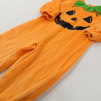 Pumpkin Orange Velour Halloween Costume - Boys/Girls 3-4 Years