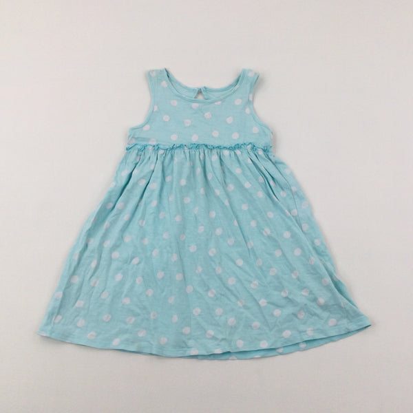 Spotty Blue Dress - Girls 5-6 Years