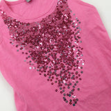 Sequinned Pink Vest Top - Girls 5-6 Years