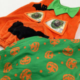 'Trick Or Treat' Pumpkin Orange & Green Top & Trousers Set - Boys/Girls 2-3 Years