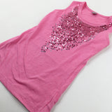 Sequinned Pink Vest Top - Girls 5-6 Years