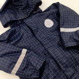 'Original Kids Wear' Navy Checked Hood Lightweight Jacket - Boys 3-4 Years