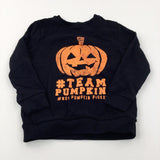 'Team Pumpkin' Orange & Black Sweatshirt - Boys 8-9 Years