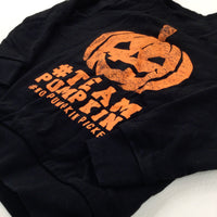 'Team Pumpkin' Orange & Black Sweatshirt - Boys 8-9 Years