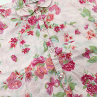 Flowers & Butterflies Pink Shirt - Girls 5-6 Years