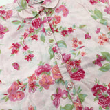 Flowers & Butterflies Pink Shirt - Girls 5-6 Years