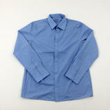 Blue Long Sleeve School Shirt - Boys 13-14 Years