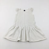 Patterned White Knitted Dress - Girls 3-4 Years