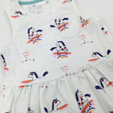 'Surf Sun & Rainbows' Unicorns White Dress - Girls 5-6 Years