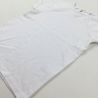 Lace Sleeves White T-Shirt - Girls 4-5 Years