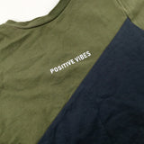 'Positive Vibes' Green & Charcoal Grey T-Shirt - Boys 6-7 Years