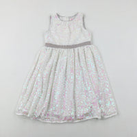 Sequinned White Dress - Girls 6-7 Years