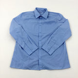 Blue Long Sleeve School Shirt - Boys 12-13 Years