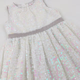 Sequinned White Dress - Girls 6-7 Years