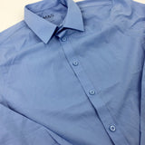 Blue Long Sleeve School Shirt - Boys 12-13 Years