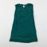 Embroidered Green Dress - Girls 6-7 Years