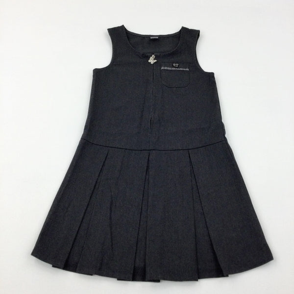 Charcoal Grey Pinafore School Dress - Girls 7-8 Years