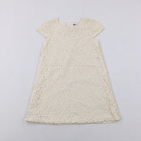 Lace Cream Dress - Girls 6-7 Years