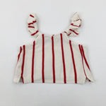 Cream & Red Striped Knitted Vest Top - Girls 6-7 Years