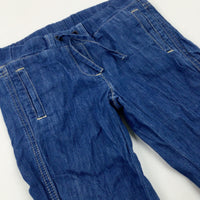 Denim Effect Blue Trousers - Girls 6-7 Years